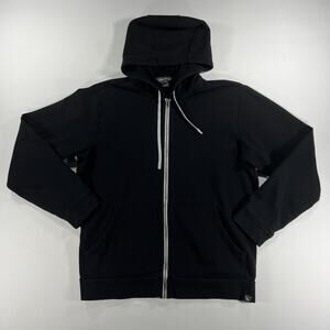 Eddie Bauer Full Zip Hoodie Sweater Men's Size M Black Cotton